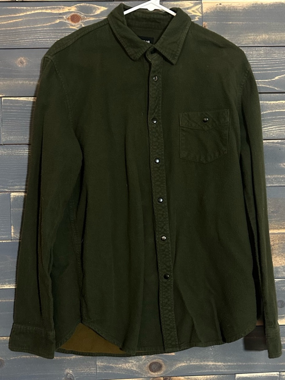 Hudson Jeans Olive Green Long-Sleeve Button-Down Shirt